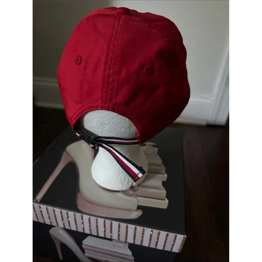 Tommy Hilfiger Red Logo Baseball Cap with Flag Detail